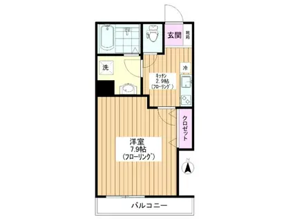 チェレステ(1K/1階)の間取り写真