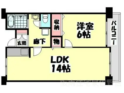 佐野湊団地(1LDK/12階)の間取り写真