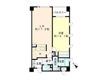 ヒューリック目黒三田 4階(1LDK/4階)の間取り写真