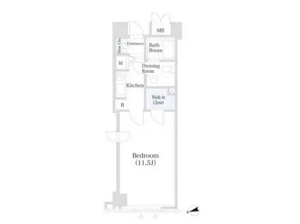 アクロスシティ中野坂上ハイツ(1K/21階)の間取り写真