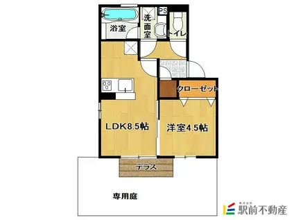 サングレイス(1LDK/2階)の間取り写真