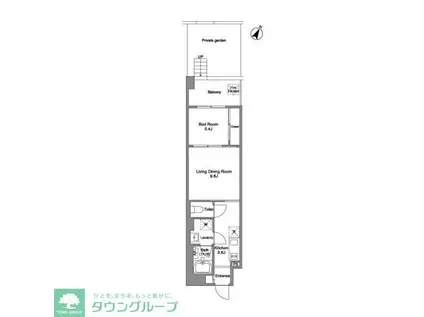 BPRレジデンス練馬富士見台(1LDK/1階)の間取り写真