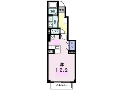 モンブランA(ワンルーム/1階)の間取り写真