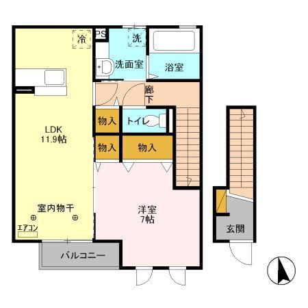アマービレマユミ(1LDK/2階)の間取り写真