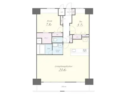 アロームドゥジョア(2LDK/13階)の間取り写真