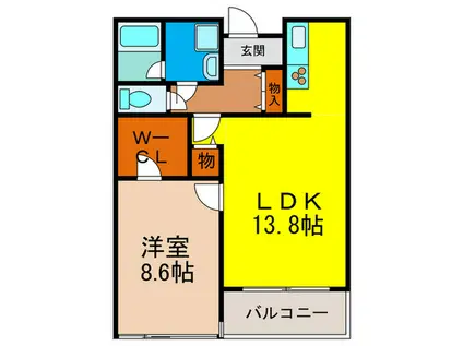 ラークヒルコート(1LDK/2階)の間取り写真