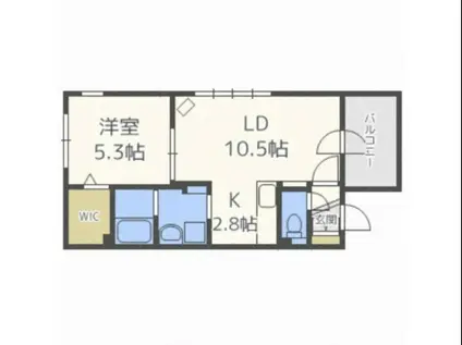 グランメール美園63(1LDK/3階)の間取り写真