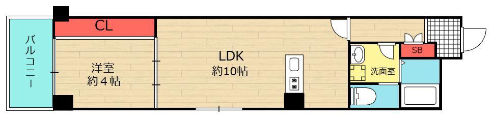 RAFFINE大阪九条(1LDK/1階)の間取り写真