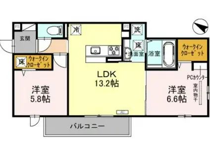 RAFFINATO金剛(2LDK/3階)の間取り写真