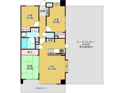 エクセレント浦安(3LDK/6階)の間取り写真