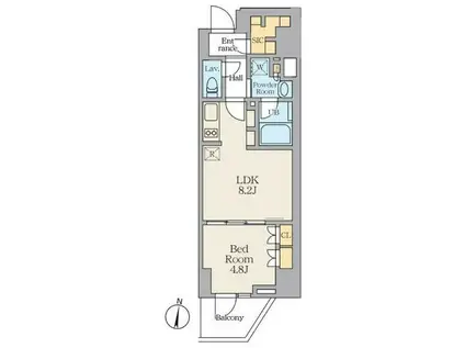 ALIVIS笹塚(1LDK/12階)の間取り写真