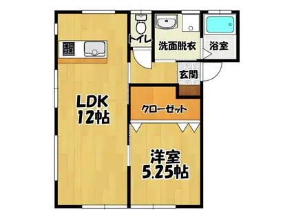 シティーガーデン(1LDK/1階)の間取り写真