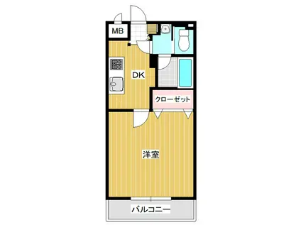 クランメール・赤塚(1K/4階)の間取り写真