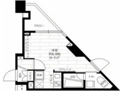 ステージグランデ馬込アジールコート(ワンルーム/4階)の間取り写真