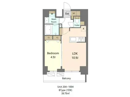 S-RESIDENCE新宿早稲田AVELIS(1LDK/11階)の間取り写真