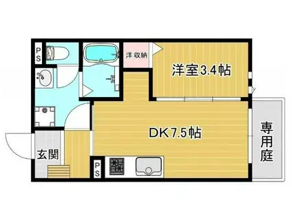 メゾン ノヴァ(1DK/1階)の間取り写真