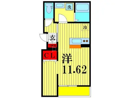 MCM柏の葉(ワンルーム/1階)の間取り写真