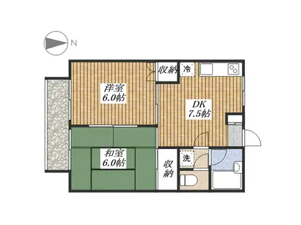 サマックス・ナガキド(2DK/2階)の間取り写真