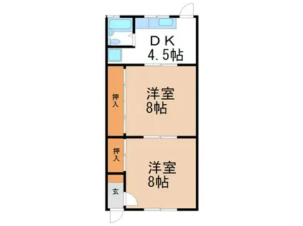 長坂アパート(2DK/1階)の間取り写真