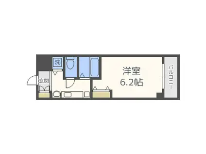 プレミアムコート天神橋エイト(1K/4階)の間取り写真