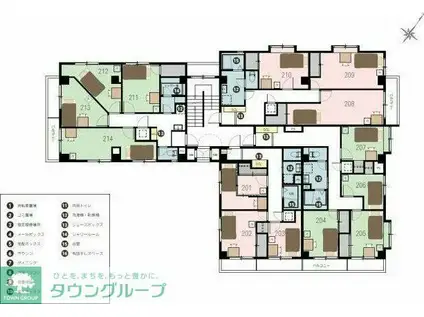 シェアス浦和(ワンルーム/2階)の間取り写真