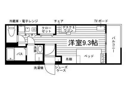UNI ETERNA 新潟大学南(ワンルーム/3階)の間取り写真