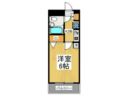 府中ペガサスビル(1K/2階)の間取り写真