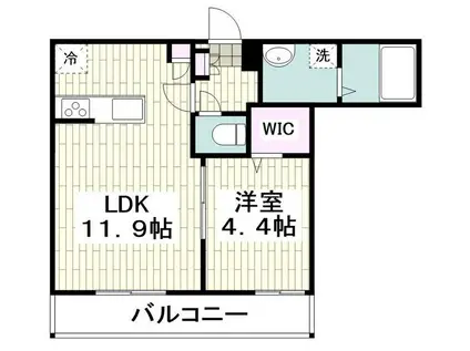 サンプランドール(1LDK/1階)の間取り写真