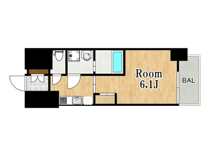 エスリード江坂セントラム(1K/2階)の間取り写真