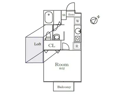 セジュール南柏I(1K/2階)の間取り写真