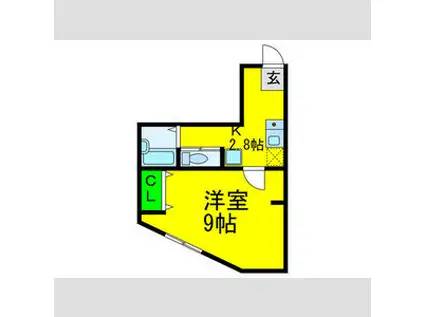 CREST沢之町(1K/3階)の間取り写真