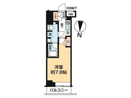 ARCOBALENO KINSHICHO(1K/3階)の間取り写真