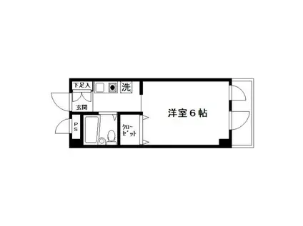 フローレスワンダー(ワンルーム/2階)の間取り写真