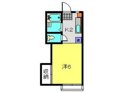 グリーンハイツ上星川(1K/1階)の間取り写真