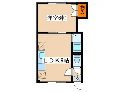 10ハイツ(1LDK/3階)の間取り写真