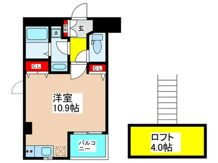 EXE RESIDENCE(ワンルーム/5階)の間取り写真