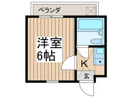 ジュネパレス市川第22(1K/2階)の間取り写真