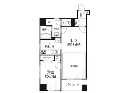 メゾン・ド・本橋久松町(1LDK/3階)の間取り写真