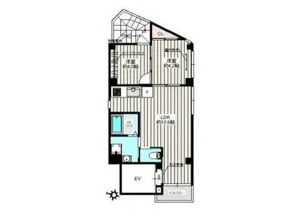 エクラ東大前(2LDK/3階)の間取り写真