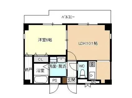 エスト荒子(1LDK/2階)の間取り写真