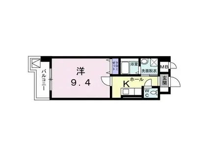 ウィルパレスSU(1K/5階)の間取り写真