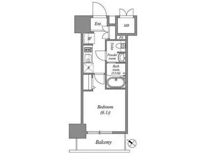 オーパスホームズ南行徳(1K/12階)の間取り写真