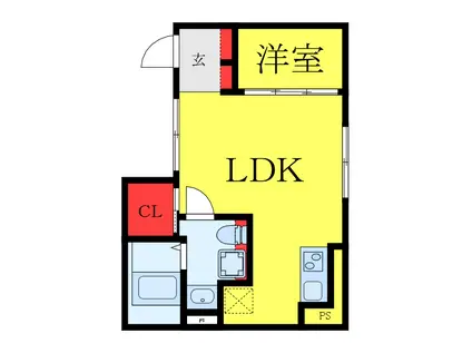 THE TRIAS ITABASHI(1LDK/4階)の間取り写真