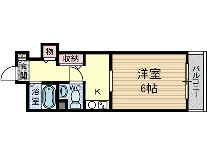 ホワイトプラザ(1K/2階)の間取り写真