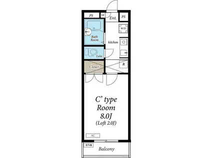 アラモード旭ヶ丘(1K/3階)の間取り写真