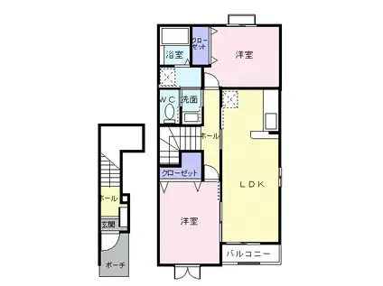 カトルセゾン II(2LDK/2階)の間取り写真