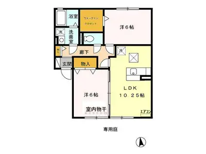 ノイエ・シュタットA(2LDK/1階)の間取り写真