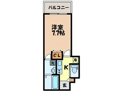 SGB浜町(1K/13階)の間取り写真