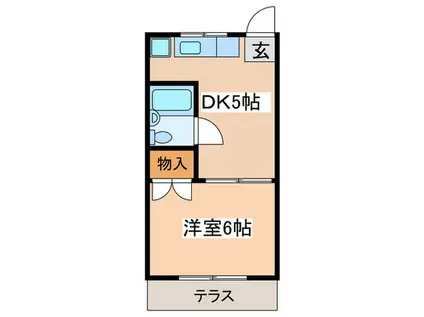 メゾンイワタ(1DK/1階)の間取り写真