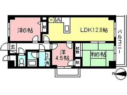 カーサ501(3LDK/3階)の間取り写真